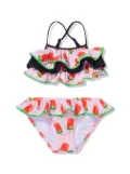 Nessi Byrd Kids watermelon-print frilled two-piece - Pink