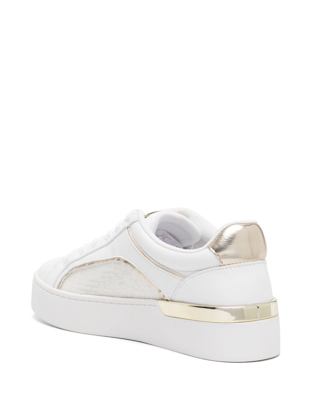 Shop Liu •jo Silvia Sequin-embellished Sneakers In White