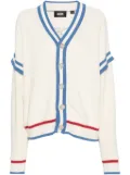GCDS logo-patch cotton cardigan - White