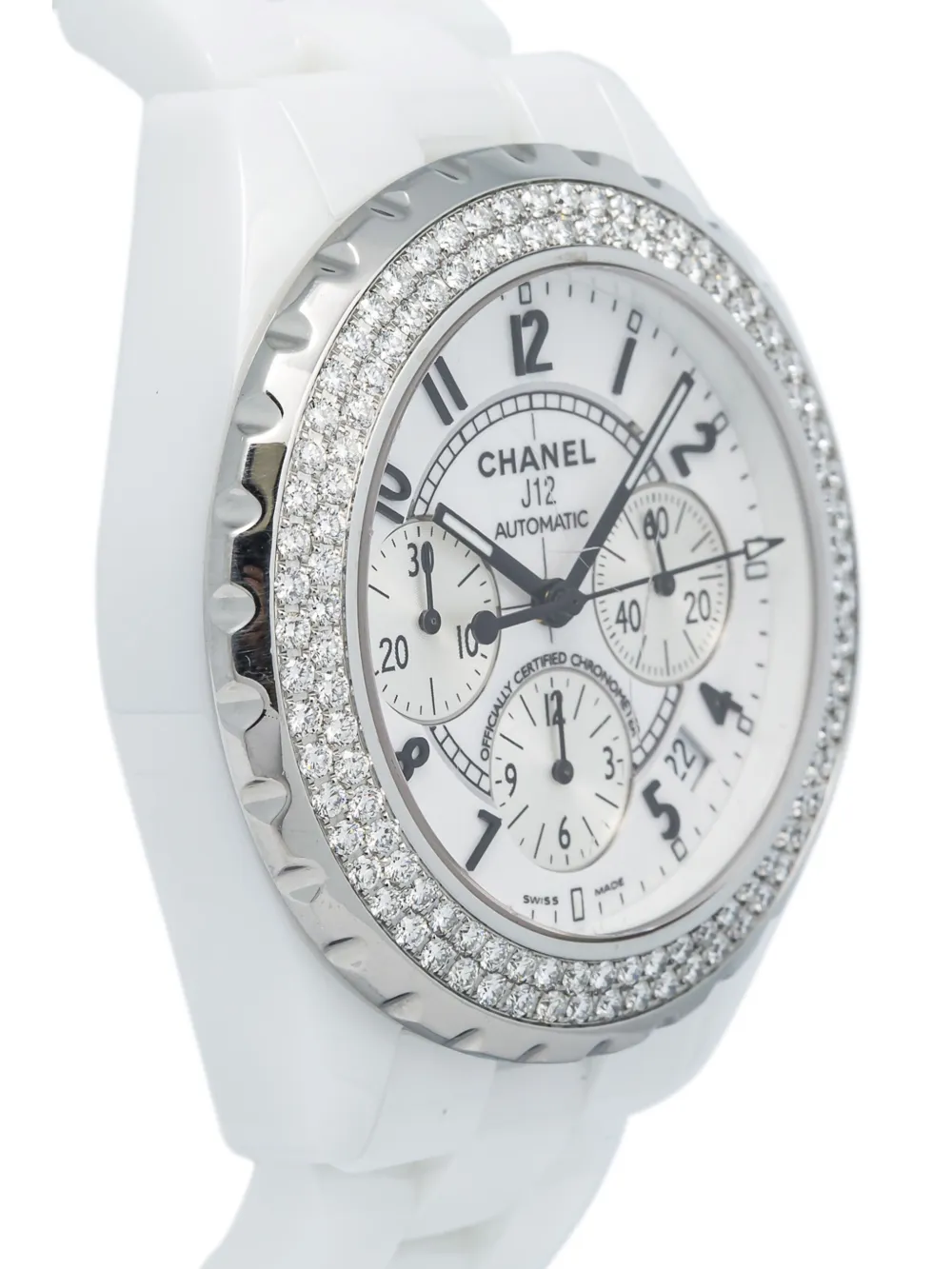 Chanel Pre-owned J12 41mm in White, view 3