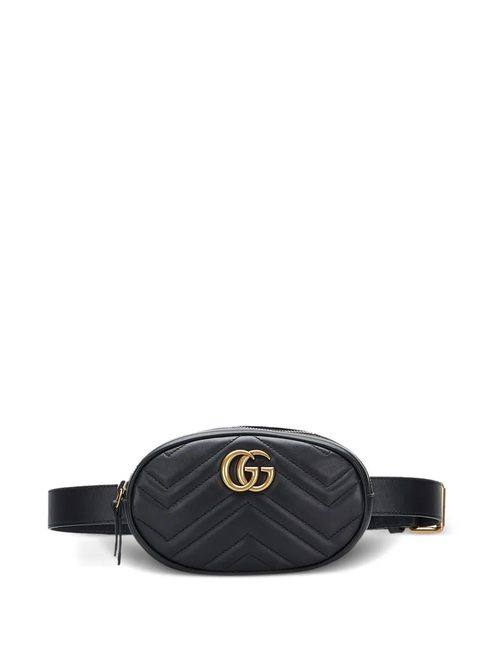 Pre-owned Gucci 2000-2015 Gg Marmont Belt Bag In Black