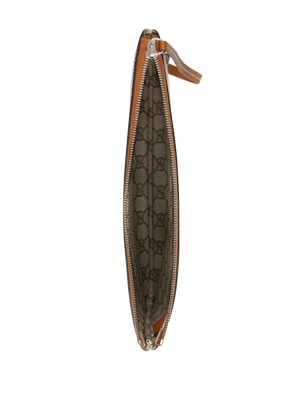 Gucci Logo-print Canvas Clutch Bag In Neutrals