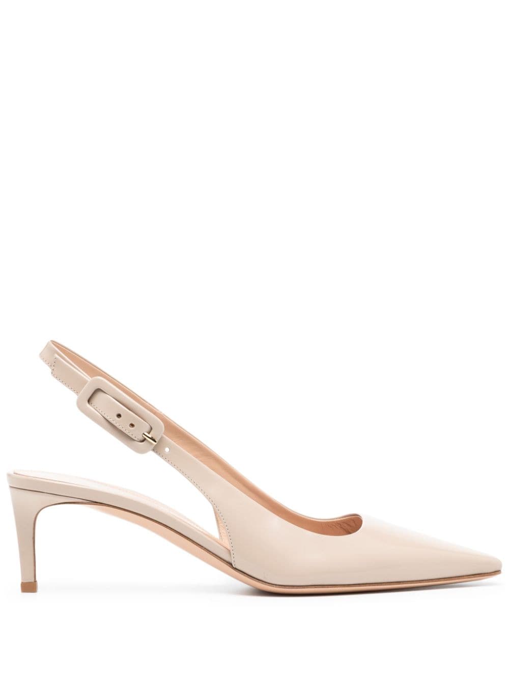 Gianvito Rossi 55mm Leather Slingback Pumps In Neutrals