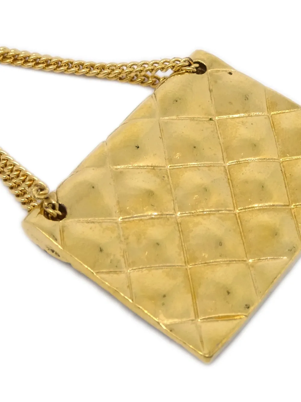 Pre-owned Chanel 1991 Bag Brooch Pin In Gold