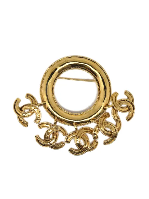 Broche en plaqué à breloque CC (1994) - CHANEL Pre-Owned - Modalova