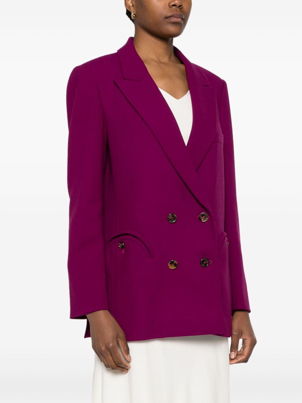 Shop Blazé Milano Cool & Easy Virgin Wool Blazer In Purple