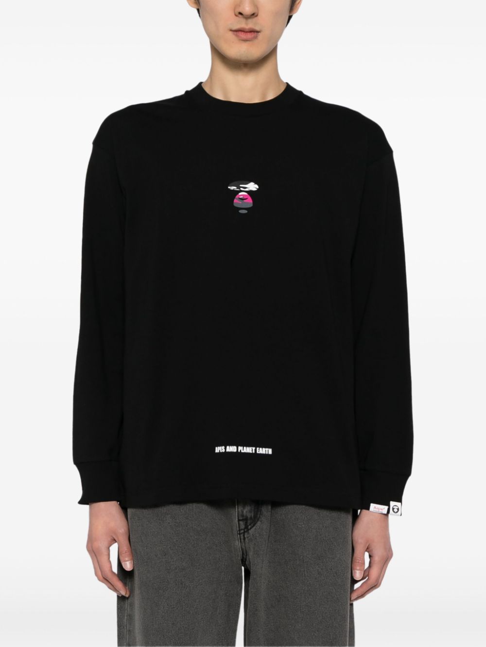 AAPE BY *A BATHING APE Sweater met logoprint Zwart