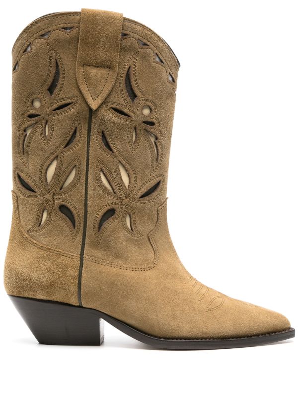 Brown suede 2024 mid calf boots