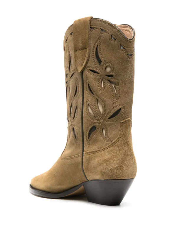 ショートブーツ・ブーティ Isabel Marant Duerto Werstern Boots In Velvet Suede Duerto boots Woman faded black-silver | ISABEL MARANT
