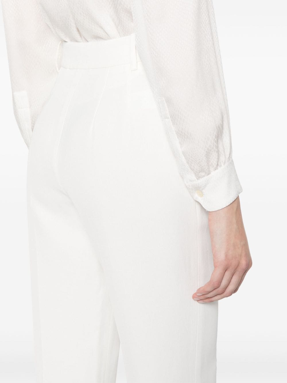 Shop Ermanno Scervino Pressed-crease Bootcut Trousers In Neutrals