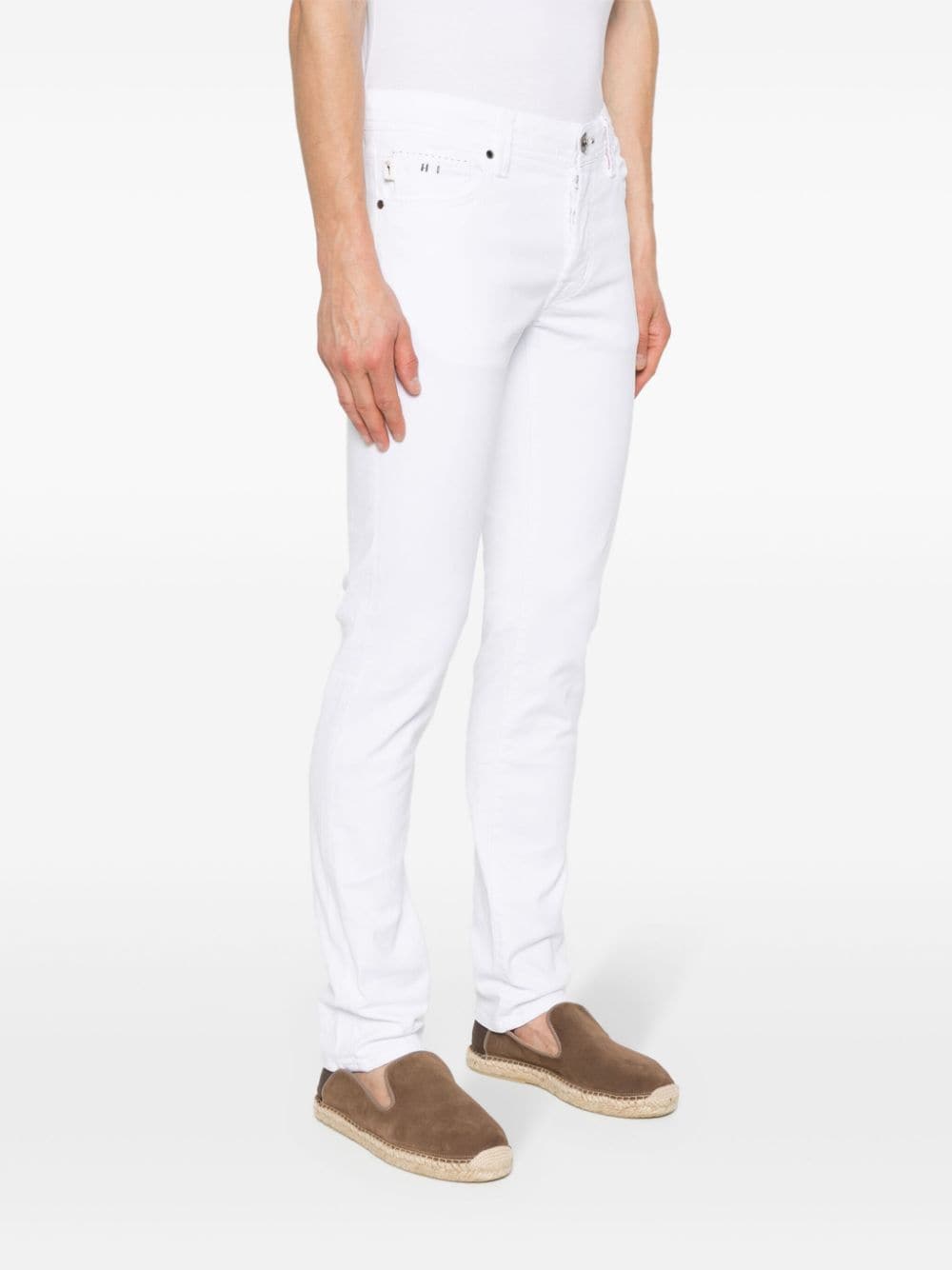 Shop Sartoria Tramarossa Leonard Slim-fit Jeans In White