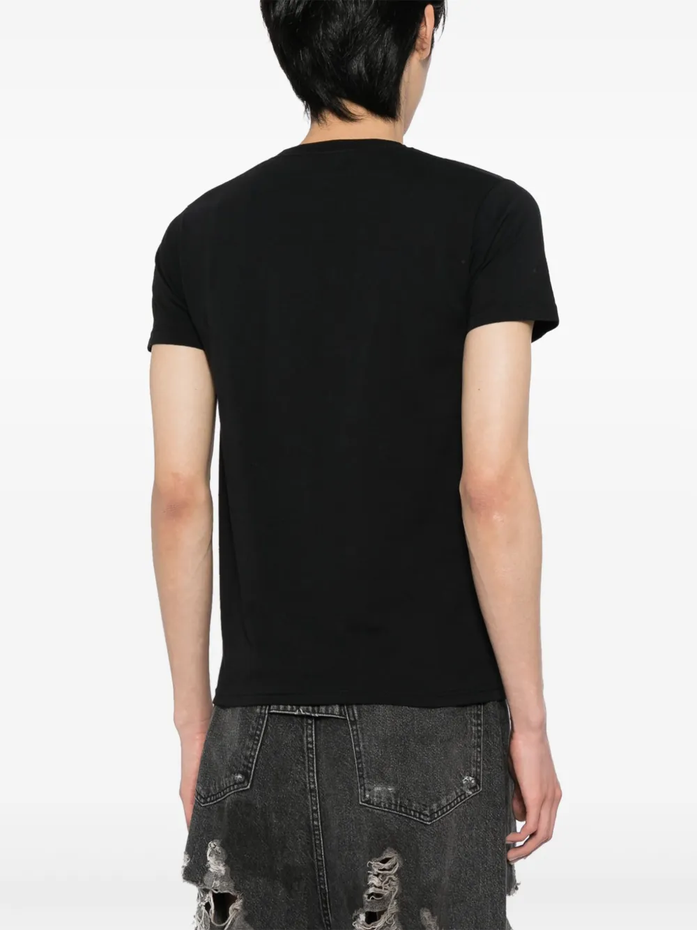 Shop Natasha Zinko Text-print Cotton T-shirt In Black