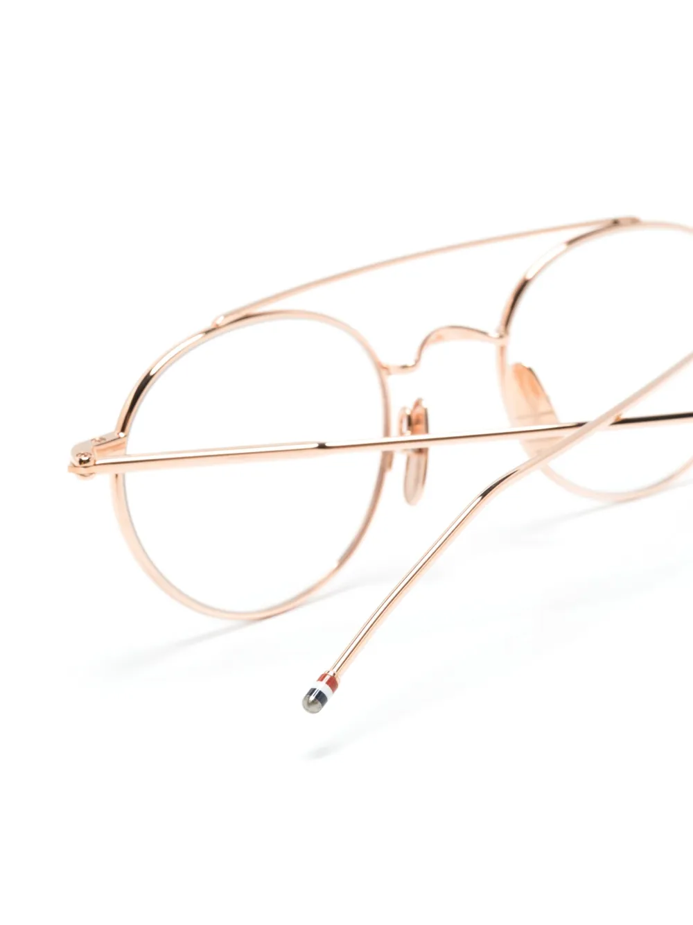 Shop Thom Browne Pantos-frame Glasses In Gold