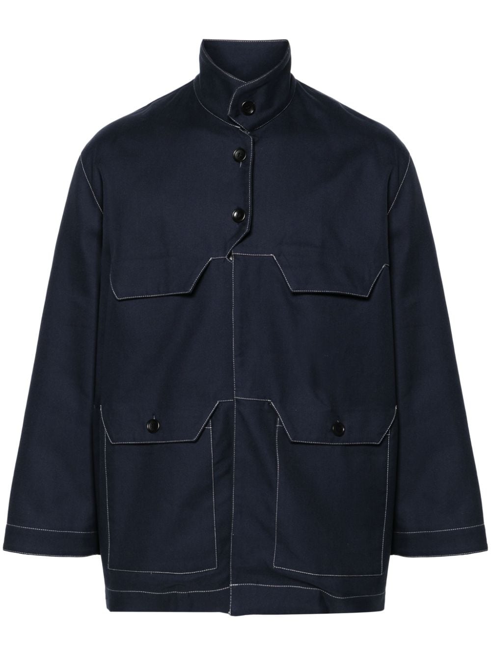 Henrik Vibskov Post organic cotton shirt jacket - Blue
