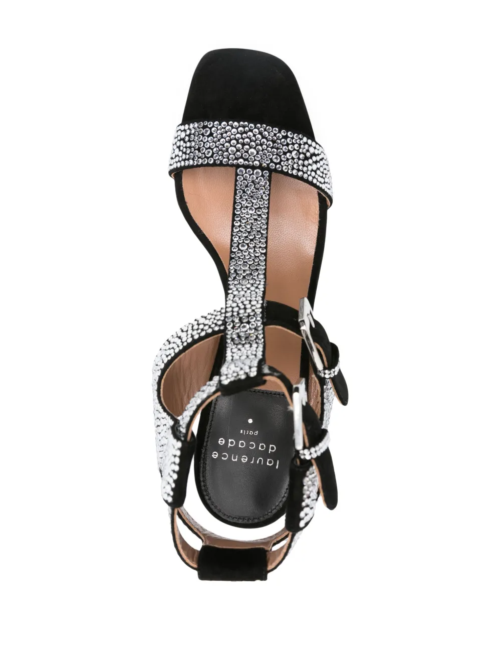 Shop Laurence Dacade Sandra 90mm Crystal-embellished Sandals In Black