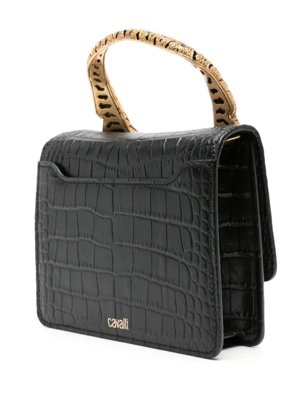 Roberto Cavalli Medium Roar Leather Tote Bag Black FARFETCH UK