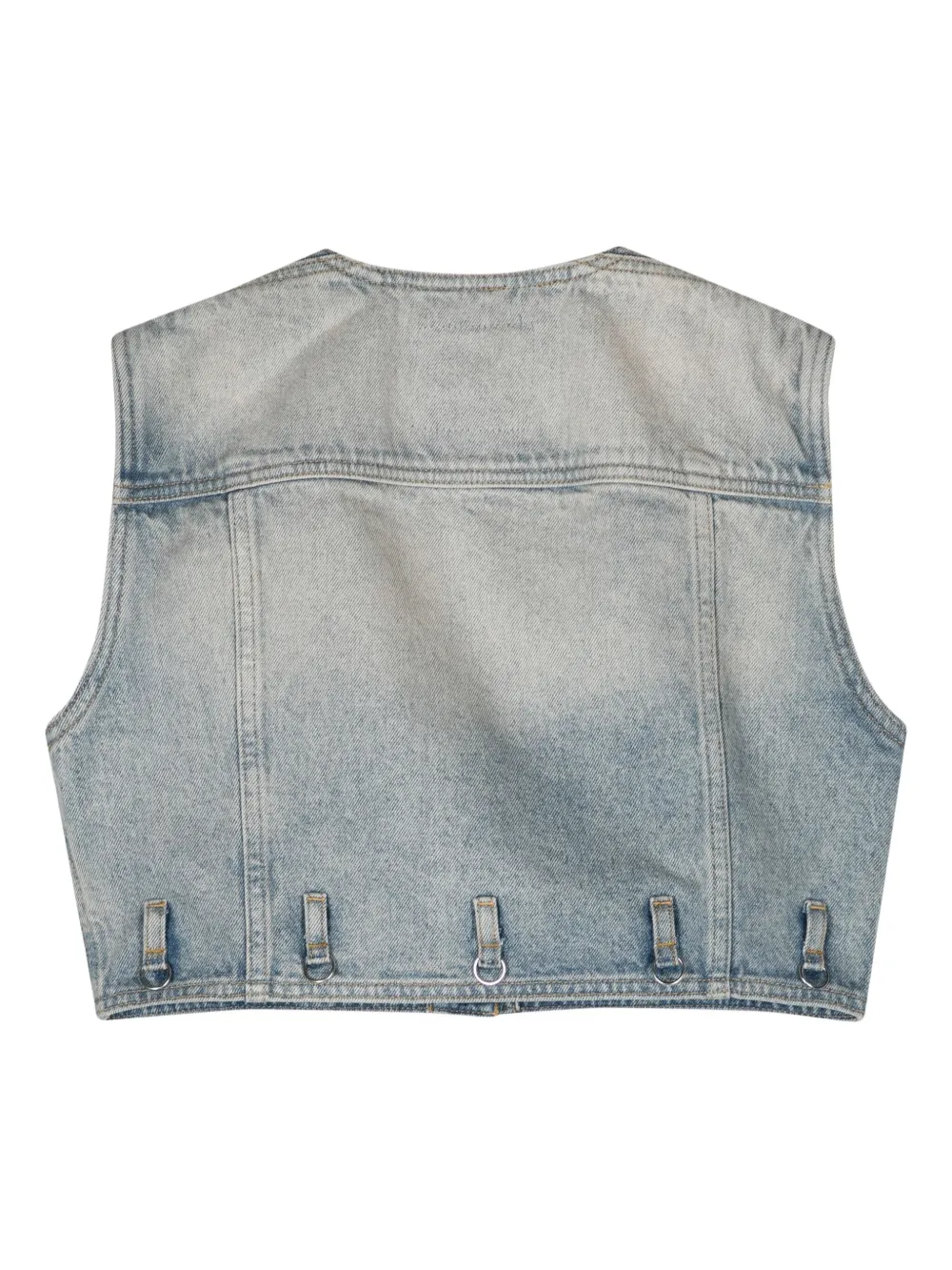 Courrèges Multiflex cropped denim gilet - Blauw