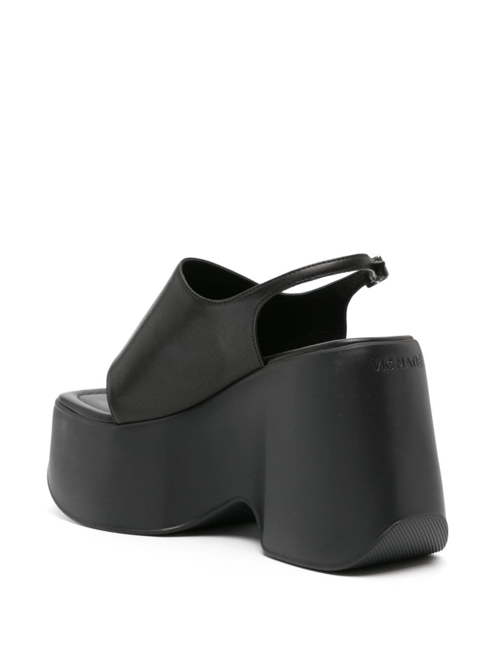 Shop Vic Matie Leather Platform Sandals In Black