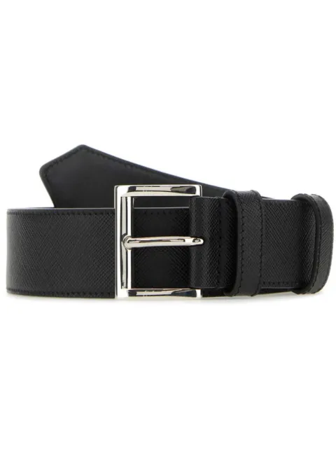 Prada enamel-triangle-logo leather belt