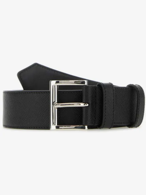 Prada enamel-triangle-logo leather belt