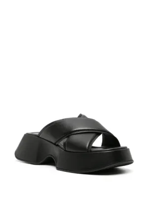 【Vic Matie'(ヴィック・マティ)】ミュール ブラック Vic Matie block-heeled open-toe Ankle Boots | Black | FARFETCH
