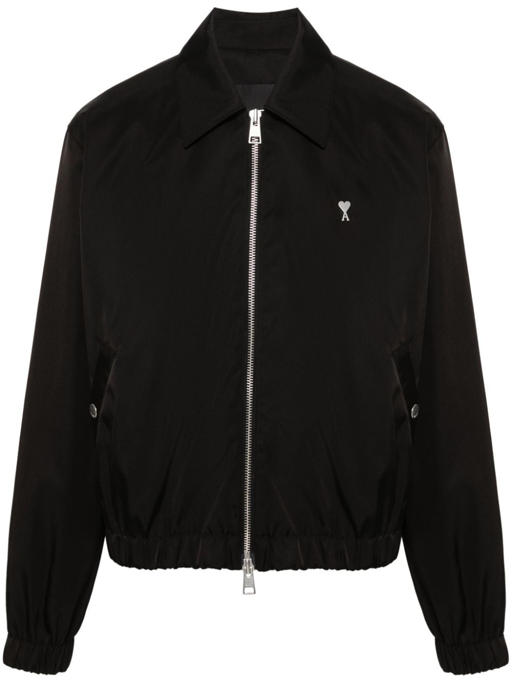 Shop Ami Alexandre Mattiussi Ami De Coeur-appliqué Jacket In Black
