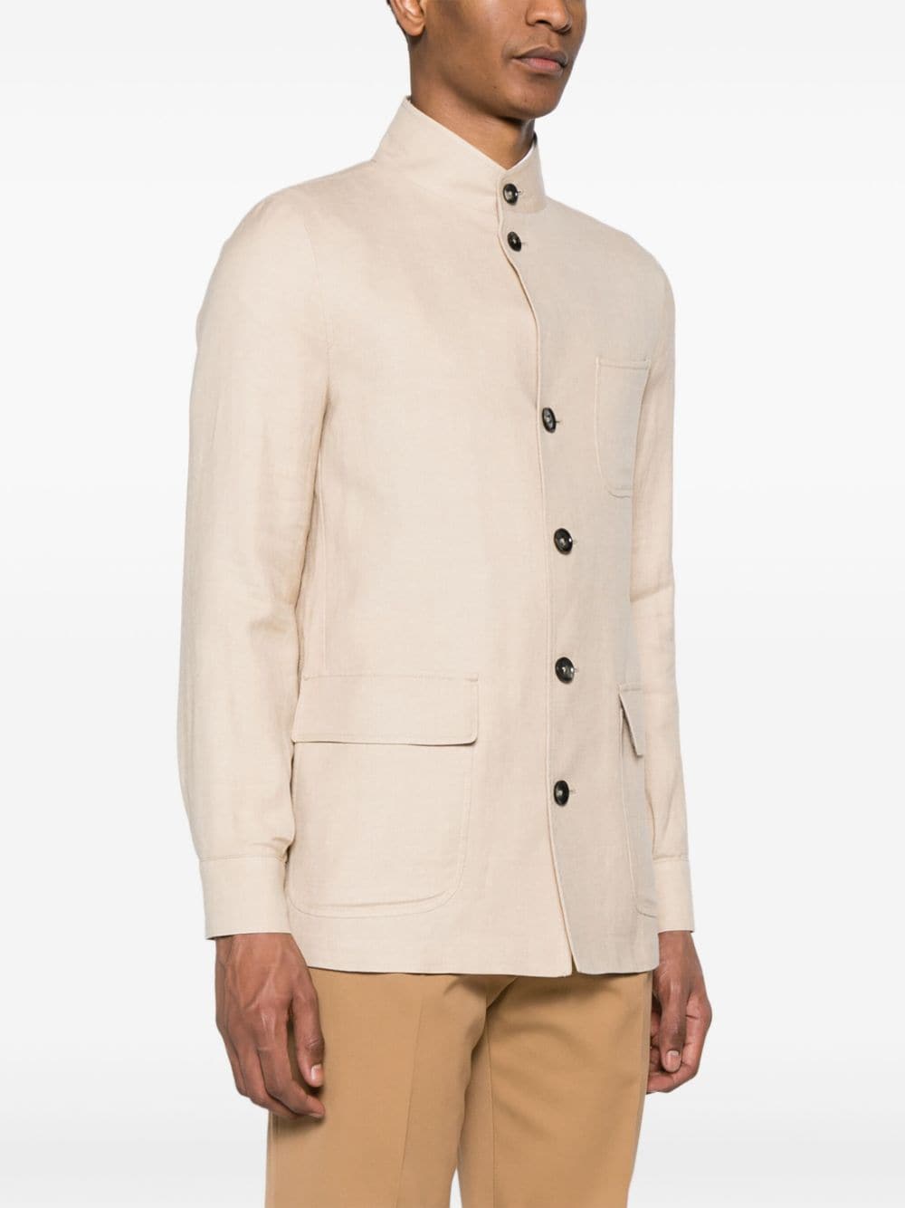 Zegna linen-blend Shirt Jacket - Farfetch