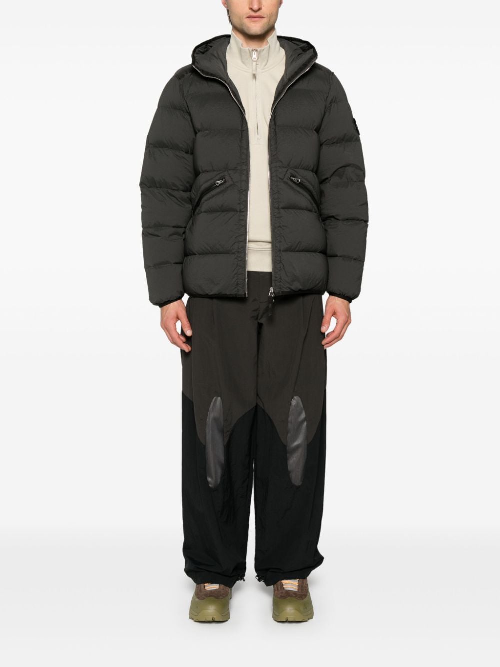 Stone Island Donsjas met capuchon - Grijs