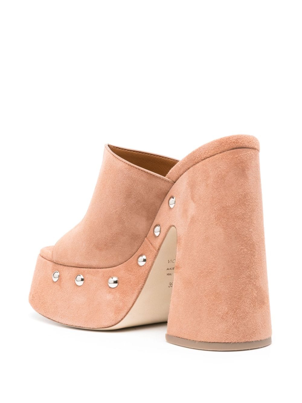 Shop Vic Matie 140mm Studded Suede Mules In Neutrals