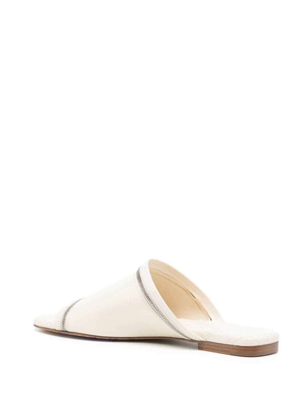 Shop Burberry Calf-leather Slippers In Neutrals