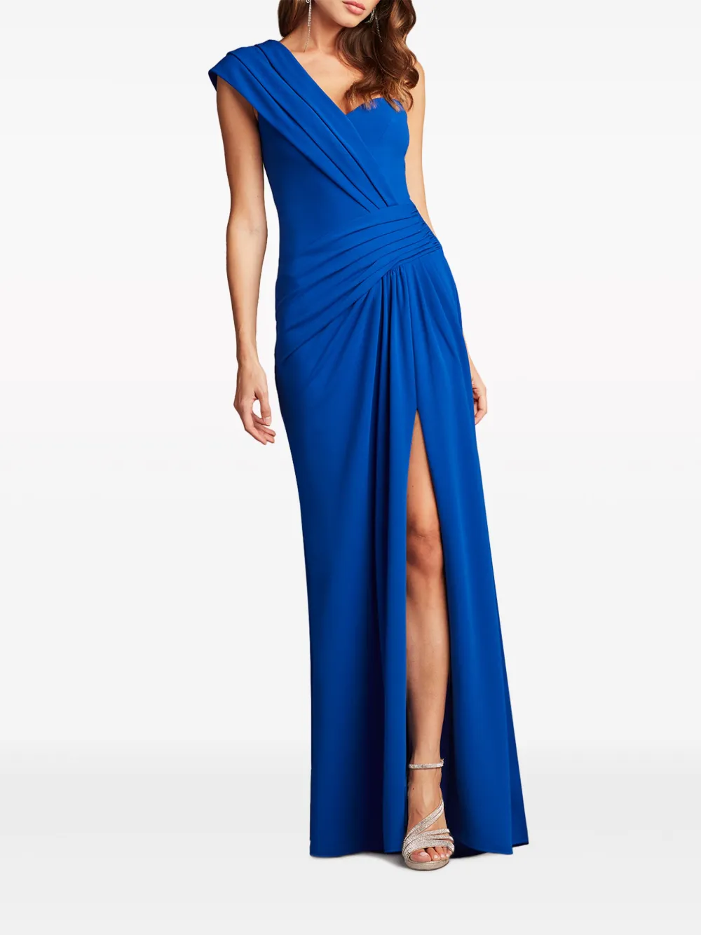 Tadashi Shoji Asymmetrische flared maxi-jurk - Blauw