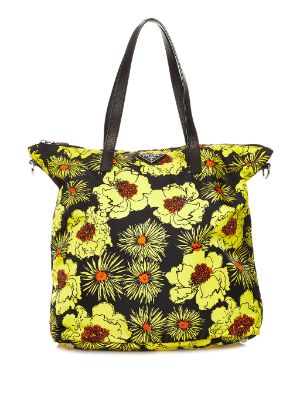 Prada cheap floral tote