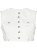 Courrèges cropped denim vest - White