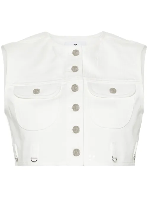 Gilet en jean à coupe crop - Courrèges - Modalova