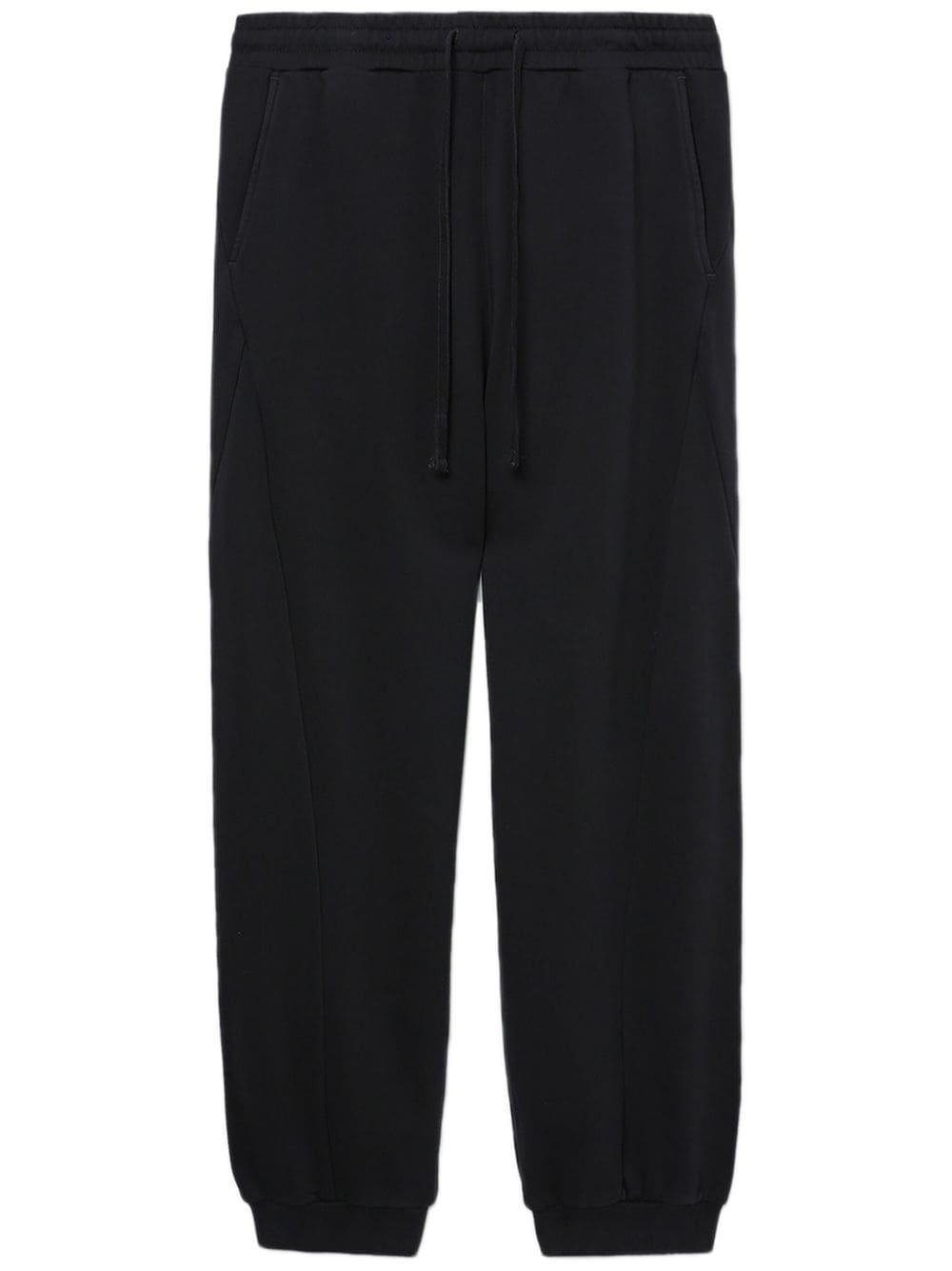 Five Cm Tapered-leg Cotton Track Pants In Black