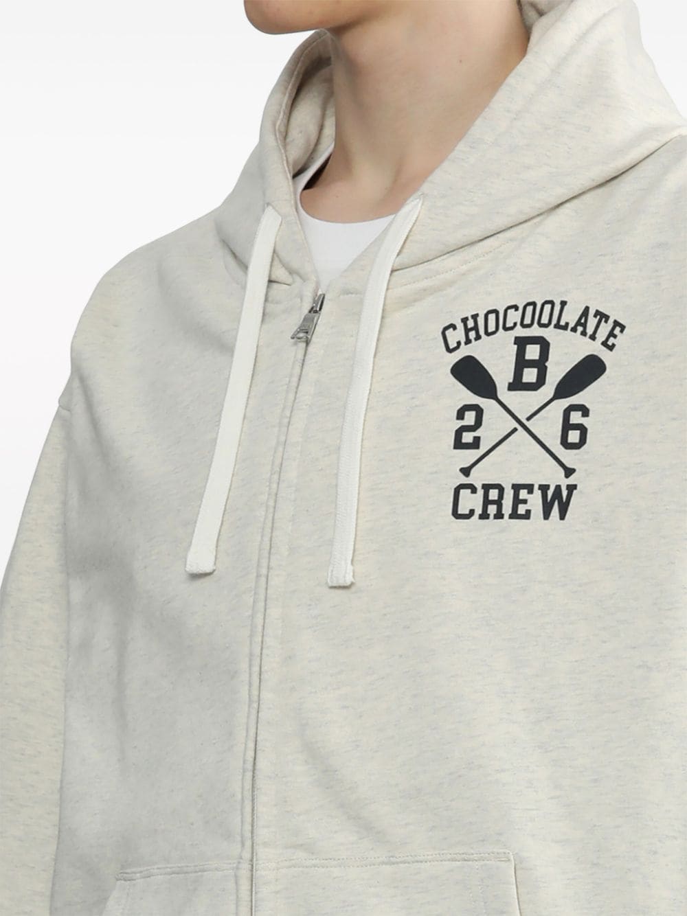 CHOCOOLATE Katoenen hoodie met print Grijs