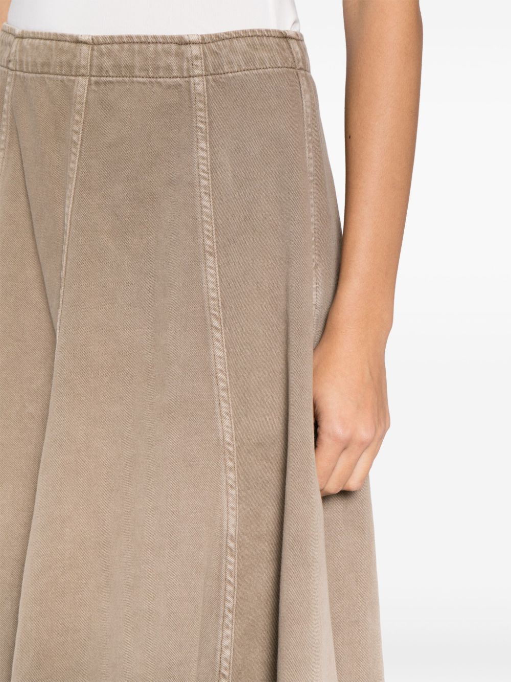 Shop B+ab A-lined Denim Skirt In Brown