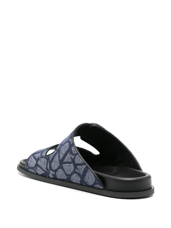Valentino Garavani VLogo Signature Denim Sandals | Blue
