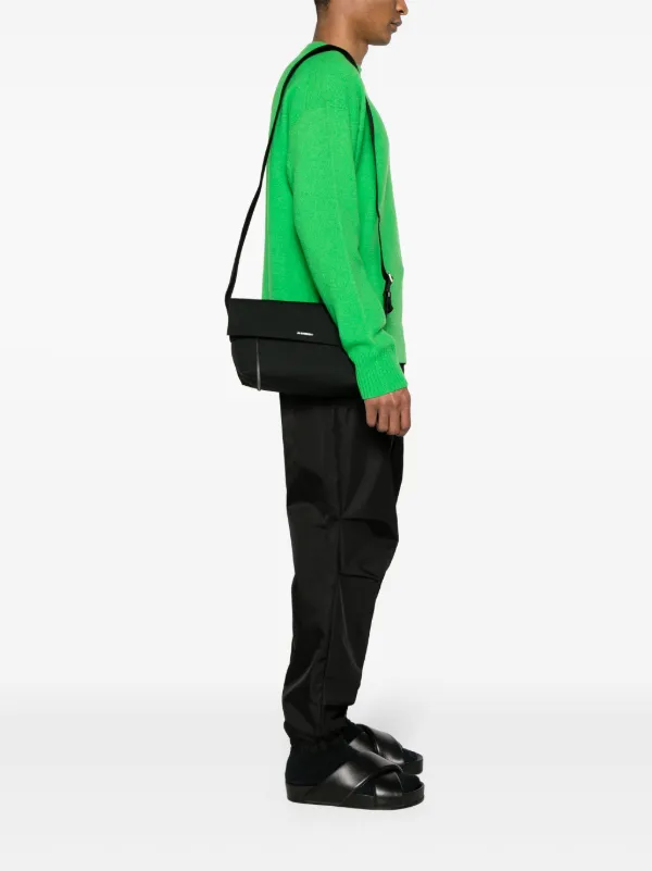 Jil Sander Medium Utility Canvas Shoulder Bag | Black | FARFETCH