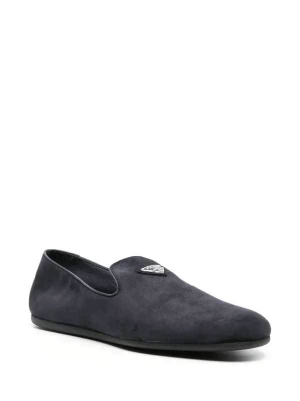 Prada スエード スリッポン | ブルー | FARFETCH JP