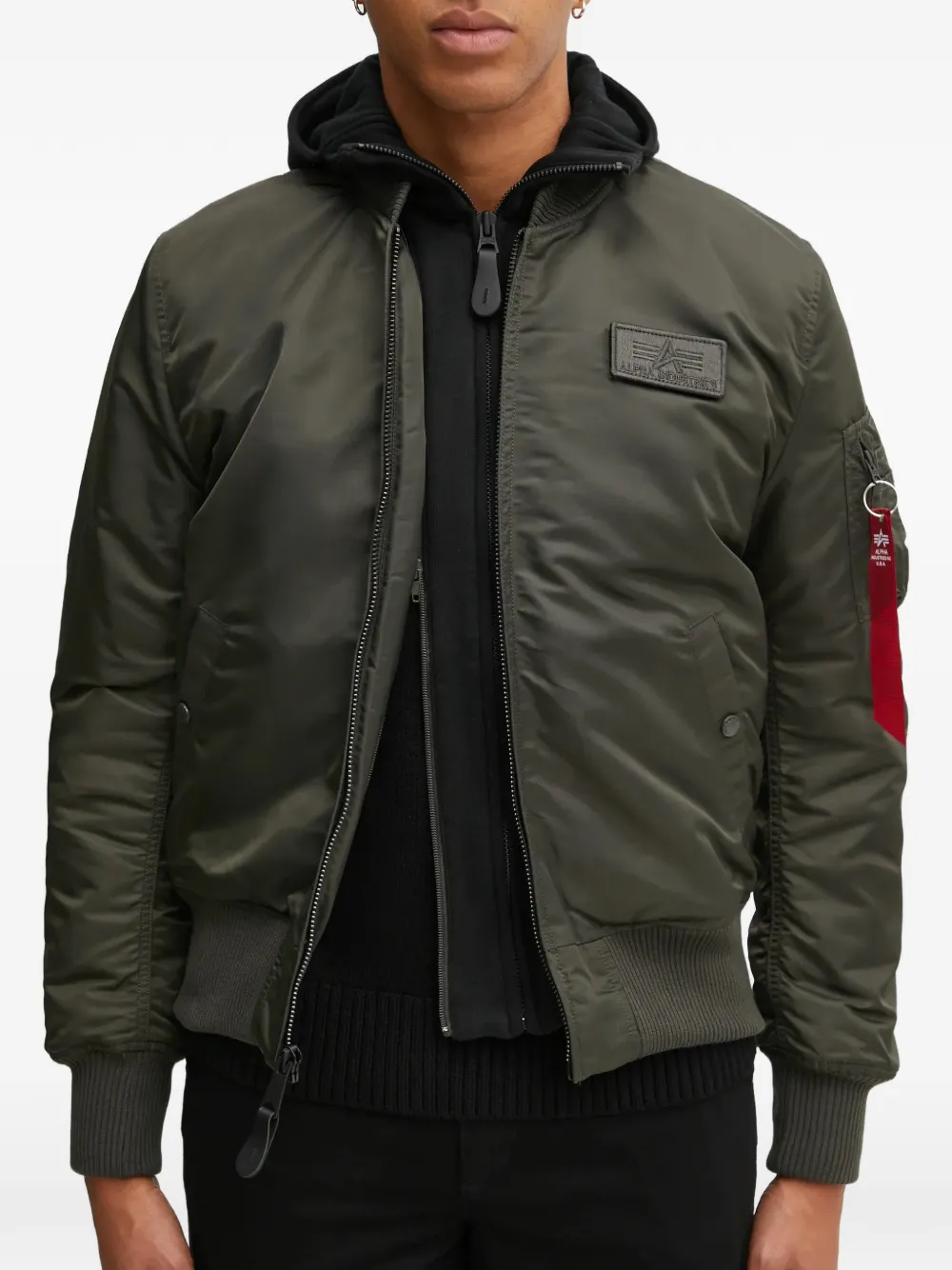 Alpha Industries hooded bomber jacket - Verde