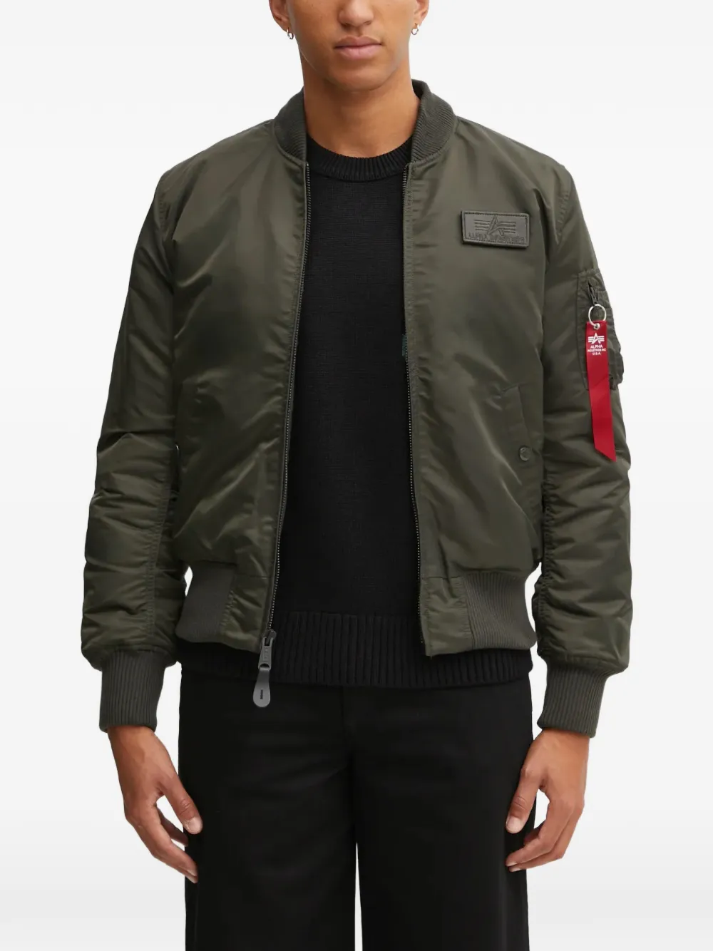 Alpha Industries Bomberjack met capuchon Groen