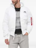 Alpha Industries MA-1 Zip hooded bomber jacket - White