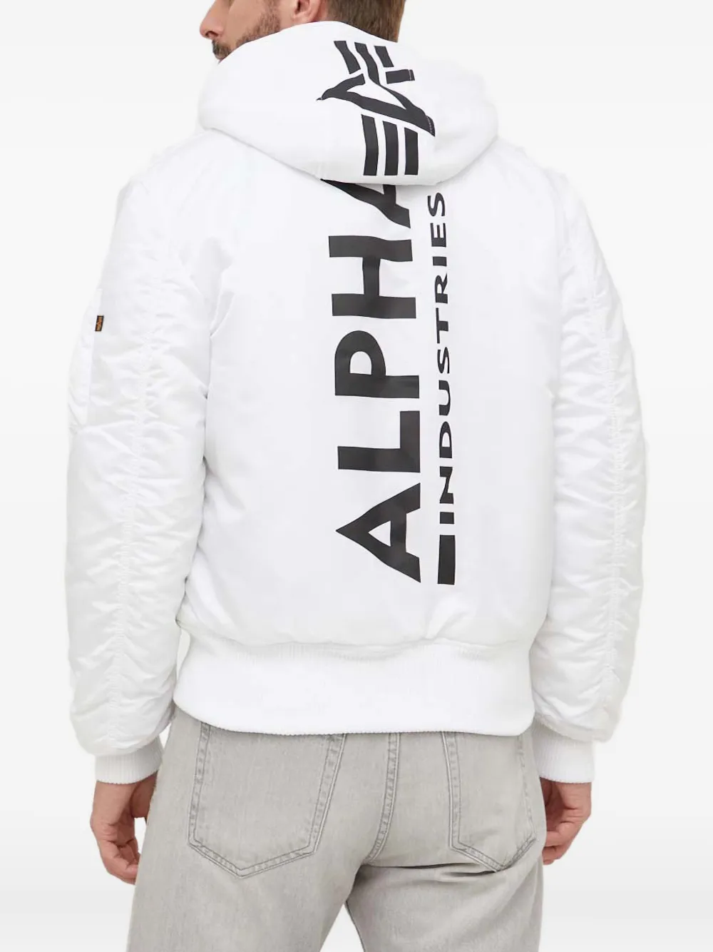 Alpha Industries MA-1 Zip bomberjack met capuchon Wit