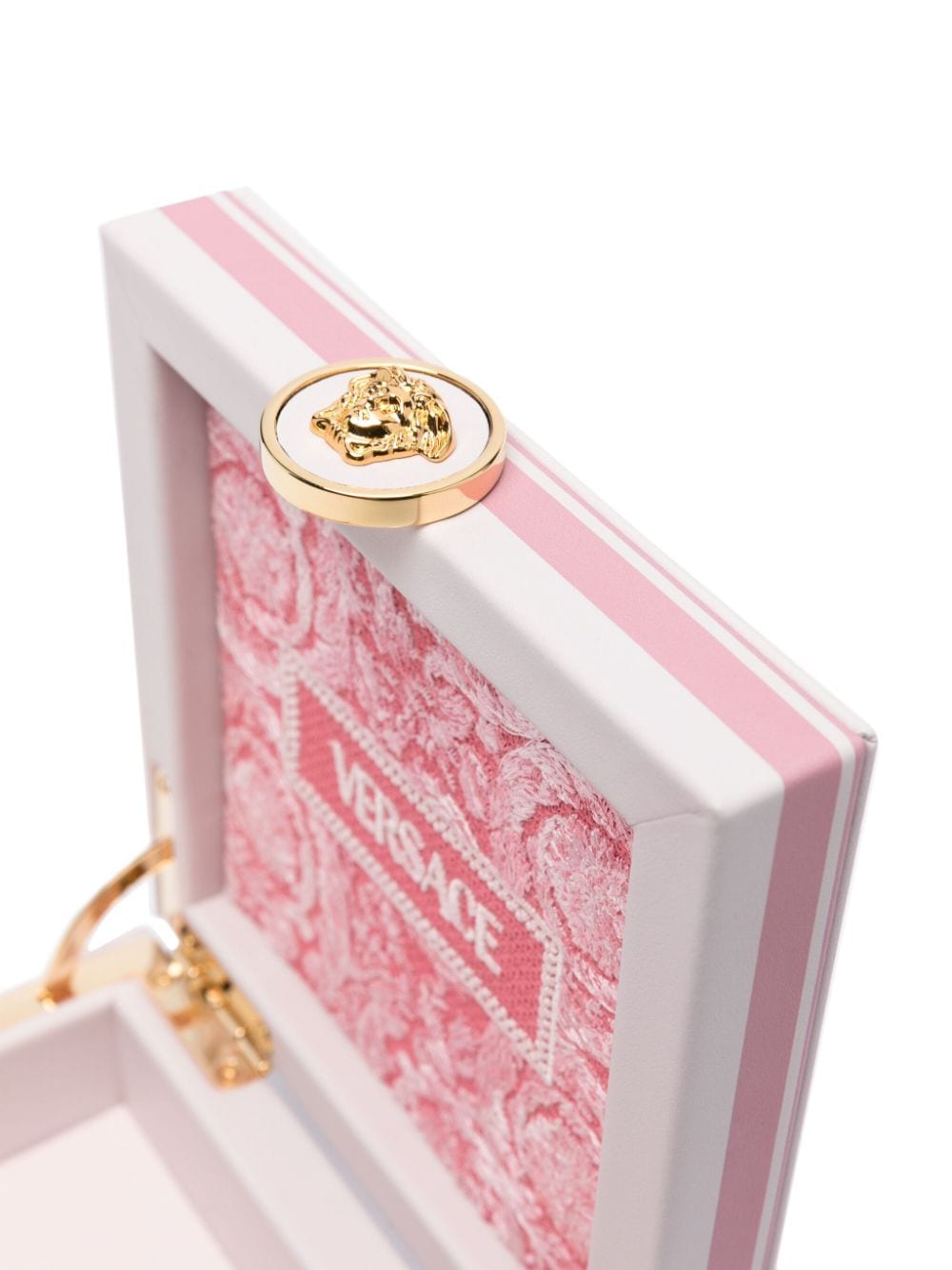 Shop Versace Barocco-print Jewellery Box (15cm X 15cm) In Pink