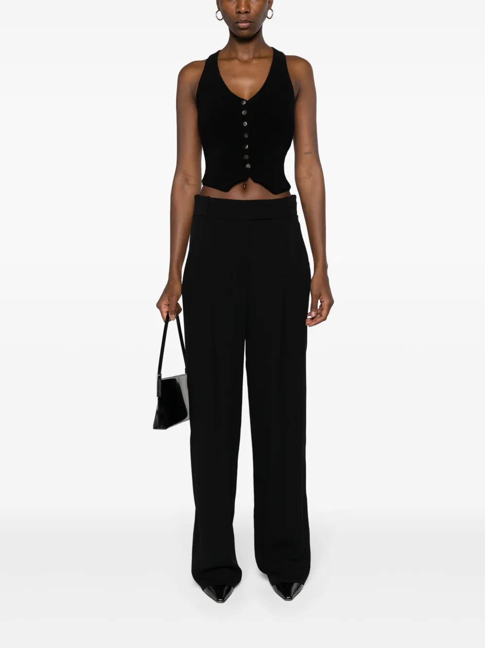 Giorgio Armani pleated high-waisted trousers - Zwart