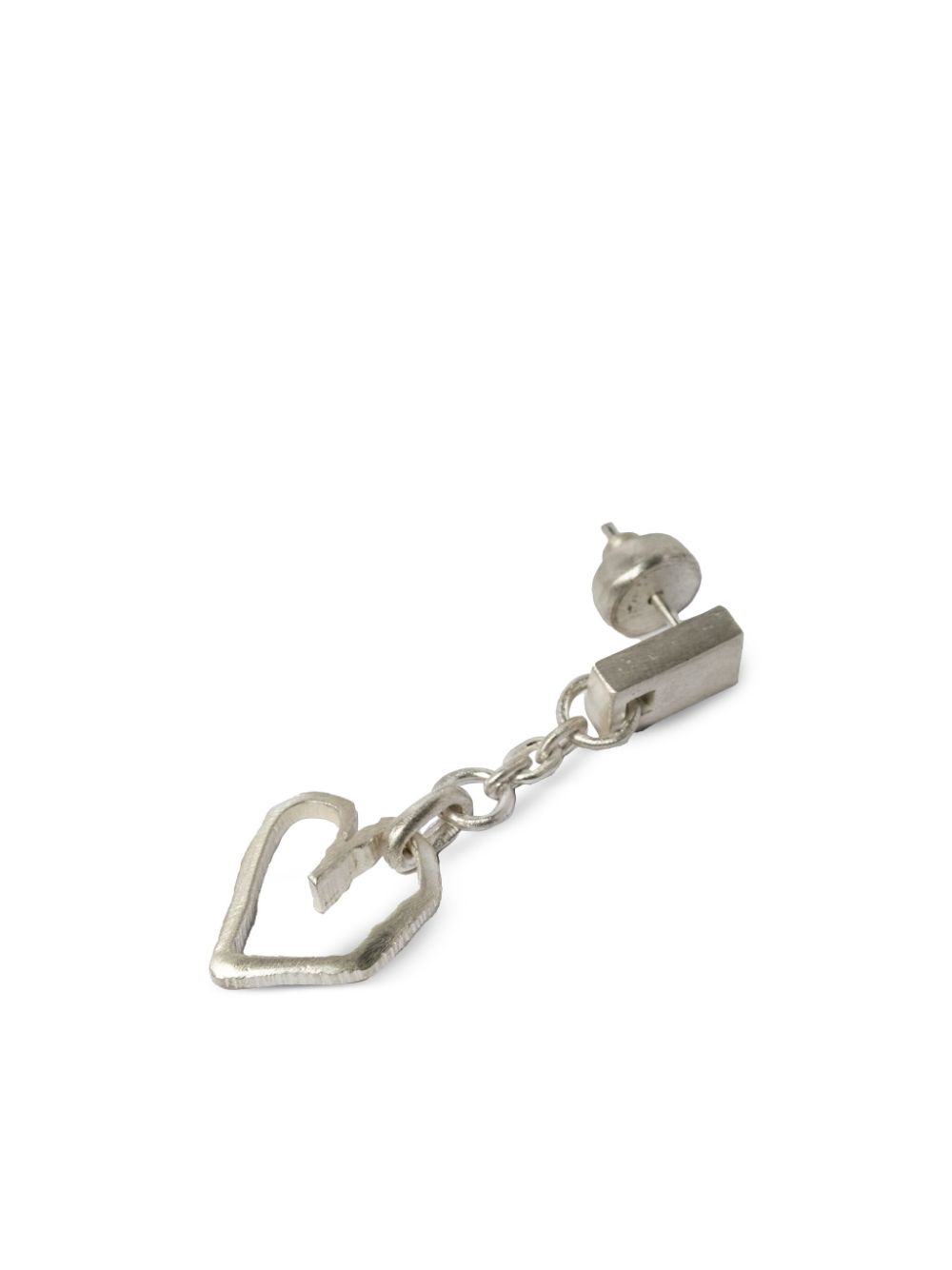 Shop Parts Of Four Jazz's Heart Single Drop Earring In Silver