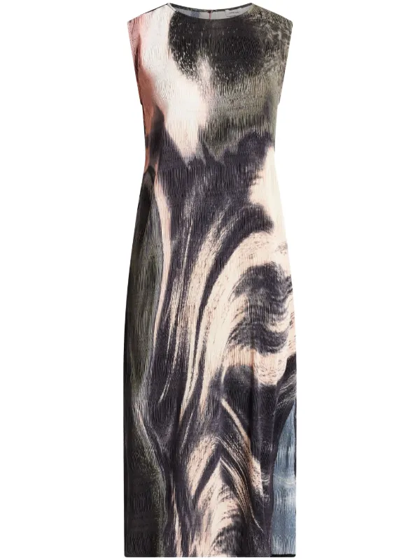 Simkhai Evana Watercolour-effect Midi Dress - Black