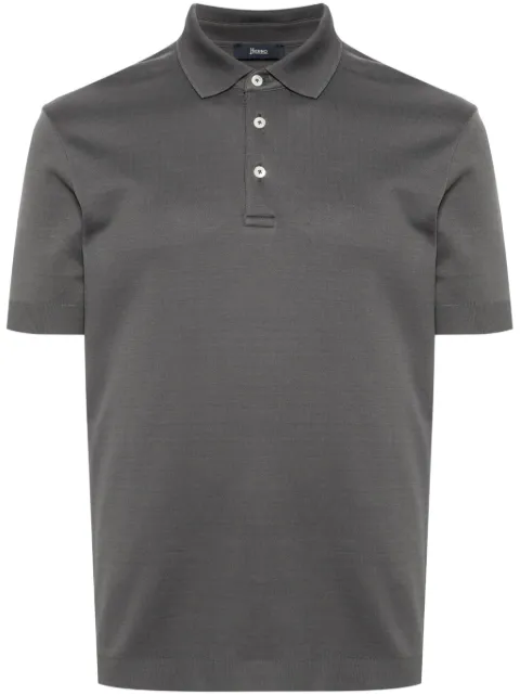 Herno button-up cotton polo shirt