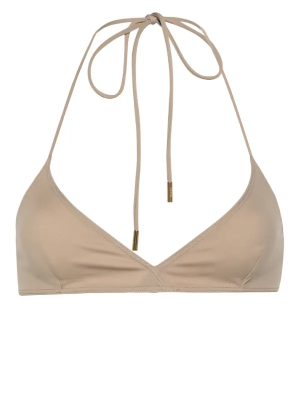 Saint Laurent triangle-cup Bikini Top Neutrals FARFETCH KW